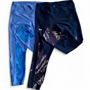 Under Armour Blue and Black Leggings Set